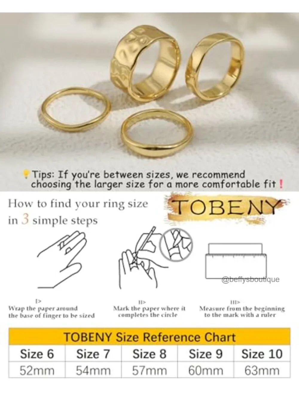 4-Piece Non Tarnish Gold Plated Chunky Stacking Ring Set for Women